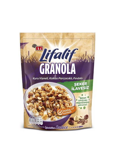 Eti Lifalif Granola Kuru Elma Hurmalı Ve Kuru Vişne Kakao Fındıklı 200 Gr 4 Lü Karma Paket