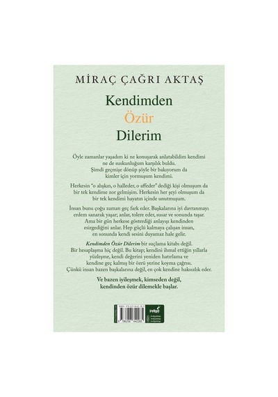 İndigo Kitap Kendimden Özür Dilerim - Miraç Çağrı Aktaş