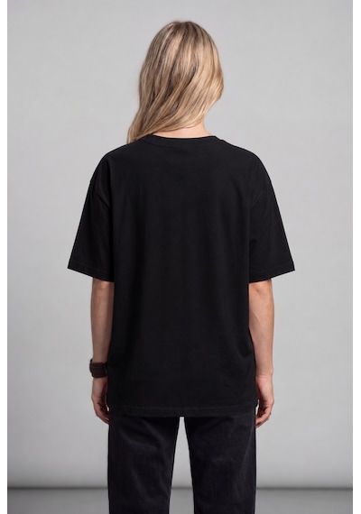 Black Nova Oversize Baskılı Unisex %100 Pamuk T-shirt Sedona Siyah