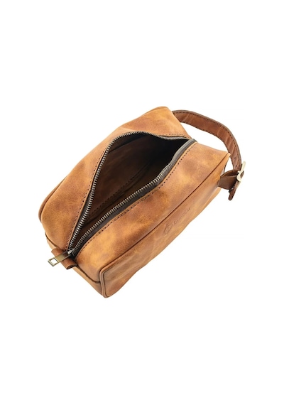 Twingold İsme Özel Dopp Kit Kişisel Bakım Ve Seyahat Çantası - %100 Rainbow Deri - Ac14004 - Camel Camel