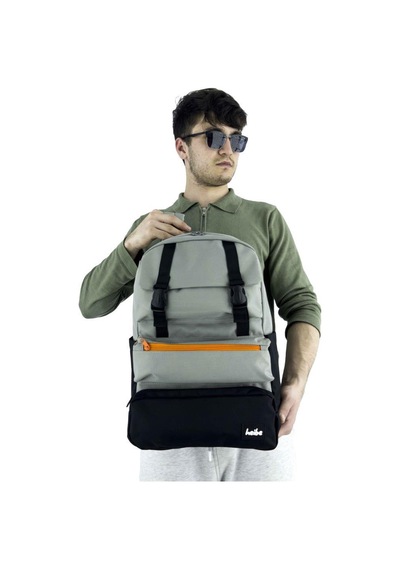 Trend Okul Sırt Çantası Laptop Bölmeli Gri- Siyah 1154