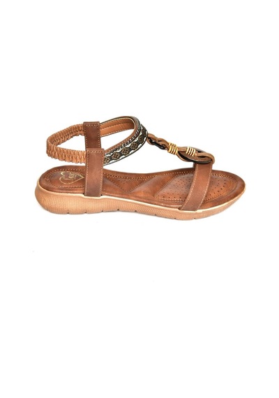 Fox Shoes S258016809 Taba Alçak Tabanlı Kadın Sandalet Taba