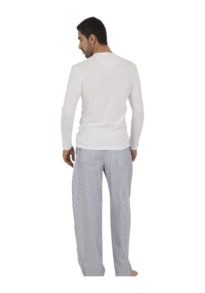 The Don Thedon Beyaz Renk Ribana Erkek Pijama Takımı (141299106)