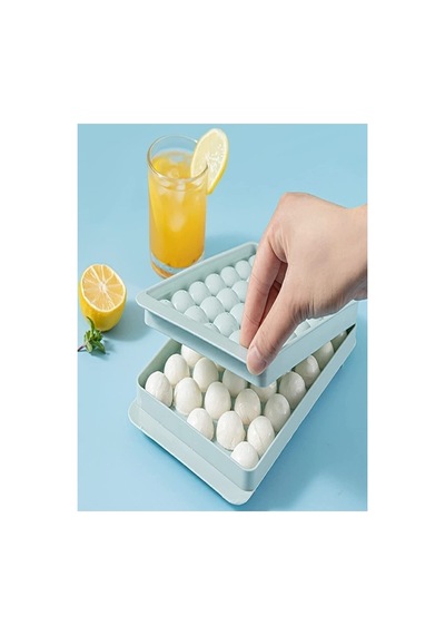 Büyük Küre Buz Kalıbı Kapaklı 33 Hazneli Yuvarlak Misket Buz Kalıbı 24,5x14,5x3 Cm Diğer
