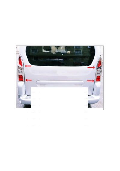 Ebal Otomotiv Peugeot Partner Tepee krom Stop Çerçevesi 2 Pcs 2008-2018 Arası