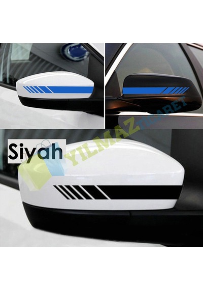 Araba Yan Dikiz Ayna Şerit Oto Sticker Etiket Yapıştırma 3 Çift 15 X 2 Cm