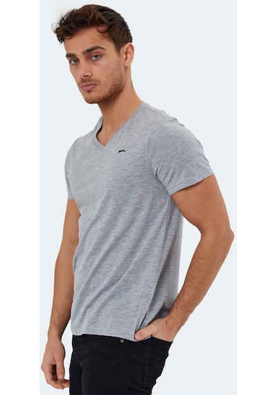 Slazenger RIVALDO Erkek V Yaka Gri Tişört