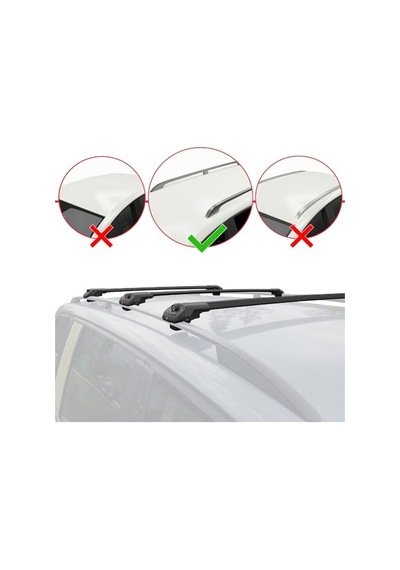 Accessorypart Porsche Cayenne 2003-2011 Arası İle Uyumlu Ace-1 Ara Atkı Tavan Barı Siyah 3 Adet Bar