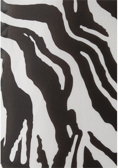 Rotate Zebra Desenli Düz Kesim Plaj Pantolonu Siyah