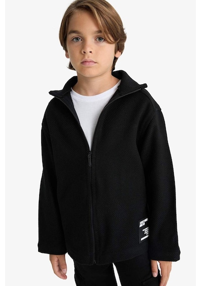 Defacto Oversize Dik Yaka Uzun Kollu Fermuarlı Gömlek Siyah Erkek Çocuk Ceket F1473a8/bk81 Siyah