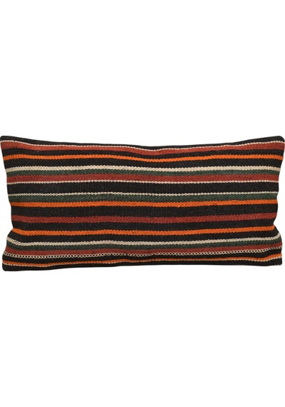 Zehra Abla Halı Yeni El Dokuma Dekoratif Lumbar Kilim Kırlent Yastık Kılıfı 6877 Çok Renkli