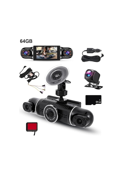 Raynox Araç Kamerası - 4 Kameralı - Gps Takip - G Sensör - 1080p Kayıt - Wifi - Özellikli - Y10