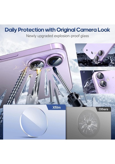 Apple Uyumlu iPhone 17 Kamera Koruyucu Gece Çekim Destekli Premium Safir Lens Koruma Parlak Temperli Cl-12