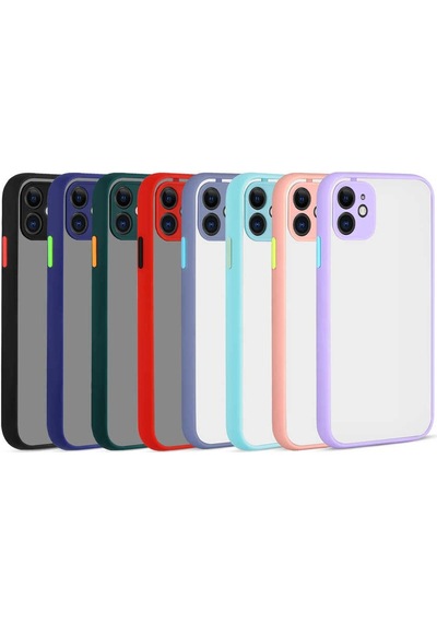 Apple Uyumlu iPhone  11 Kılıf Zore Hux Düğme Ve Kapak Zıt Renk Kılıf