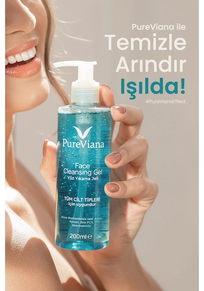 Pureviana Siyah Nokta Akne Karşıtı Gözenek Temizleyici ve Sebum Dengeleyici Yüz Temizleme Jeli 200 ML