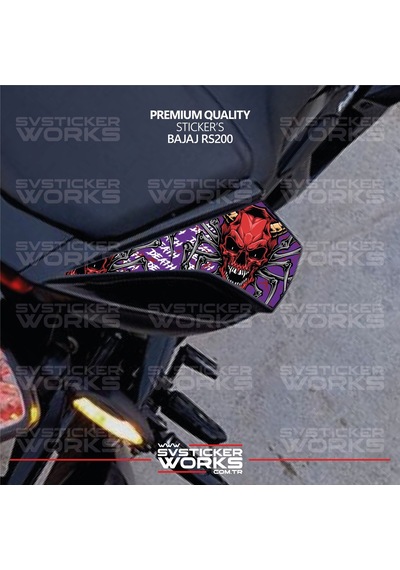 Bajaj Rs200 Sticker Kuyruk Kaplama Sağ Ve Sol Death Desenli Etiket Sticker Modeli Diğer