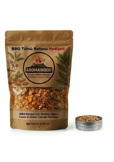 Badem Ağacı & Defne Yaprağı Tütsüleme Talaşı Mangal & Bbq Barbekü İçin Yoğun Aroma