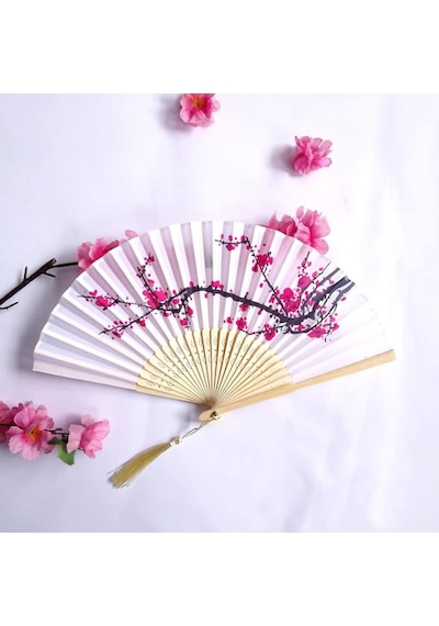 Beluga Yelpaze Bambu Serinletici Vintage Şık Püsküllü Japon Yelpaze 2 Adet 0259-0198