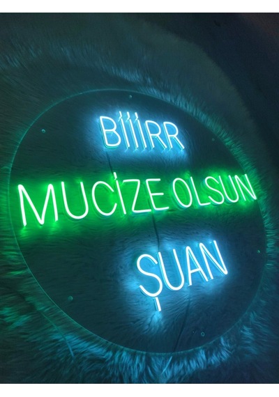 Bir Mucize Olsun Neon Led Yzı Tabela 50x50cm