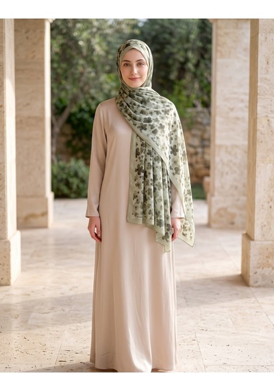 Camellia Scarfs Blom Desen Soft Şal Mint Taze Ve Modern Şıklık