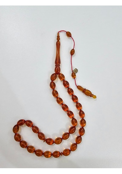 Han Faturan Hasan Ayhan İmzalı Kehribar Tesbih 8 X 12,5 Mm Beyzi 81737733