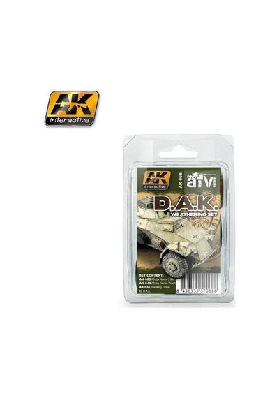 3x35 Ml. Afrika Korps Weathering Enamel Maket Boyası Seti, Ak Interactive 068 Standart