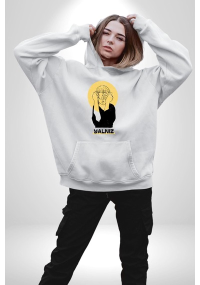 Yalnız Kadına Şiddete Hayır Kadın Erkek Beyaz Kapüşonlu Sweatshirt Hoodie Beyaz Yalnız Kadına Şiddete Hayır Kadın Erkek Beyaz Kapüşonlu Sweatshirt Hoodie Beyaz