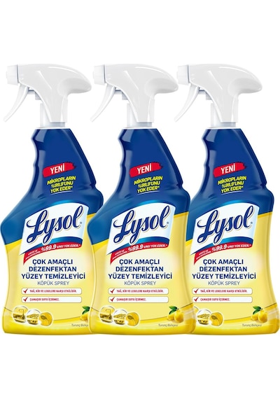 Lysol Çok Amaçlı Dezenfektan Yüzey Temizleyici Köpük Sprey 750 MLx 3