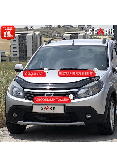 Dacia Sandero 2009-2012 Yıl Aralığı Uyumlu Kaput Rüzgarlığı 3mm