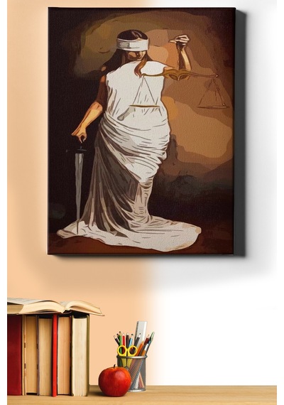Webstyle Sayılarla Boyama Seti Kasnaklı Adaletin Dengesi 50 X 65 Cm