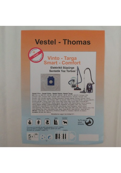Thomas Elektrikli Süpürge Toz Torbası 20 Adet