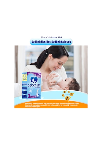 Bebehum 3 No Devam Sütü 9-12 Ay 800 Gr X 4 Adet