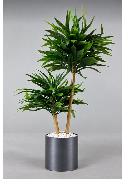 75 Cm Yapay Bambu Metal Saksı 30x30 Dekoratif Ağaç Yeşil