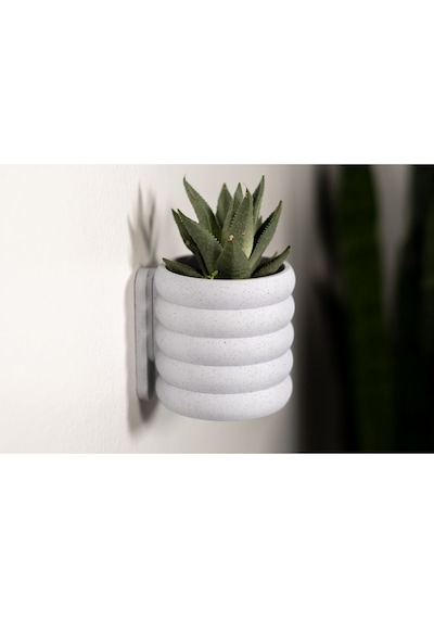 Modern Tarz Duvar Askılı Beyaz Plastik Saksı