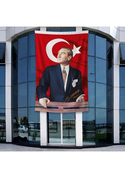 İstikbal Göklerdediratatürk Ve Türk Bayrağı Poster Bayrak Raşel Kumal 4x6 Metre Ata36 Diğer