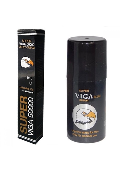 Super V.i.g.a 50000 Ozel Siyah Sprey Ve Krem Gecikme Etkili Set