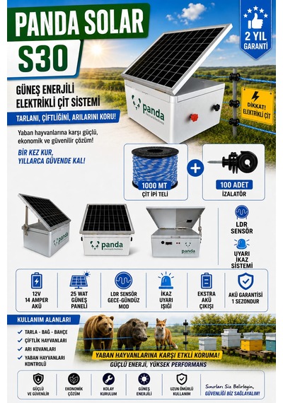 Güneş Enerjili Elektirikli Çit Sistemi 10 Dekar Full Paket