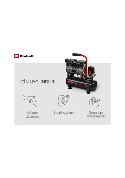 Kompresör Te-ac 110/6 Silent Plus 550 W'lık Sessiz Kompresör, Maks. 8 Bar, Yağsız/servissiz Motor, 6 L Tank, Basınç Göstergesi Ve Hızlı Serbest Bırakma Kaplini, Emniyet Valfi Kompresör Te-ac 110/6 Silent Plus 550 W'lık Sessiz Kompresör, Maks. 8 Bar, Yağsız/servissiz Motor, 6 L Tank, Basınç Göstergesi Ve Hızlı Serbest Bırakma Kaplini, Emniyet Valfi