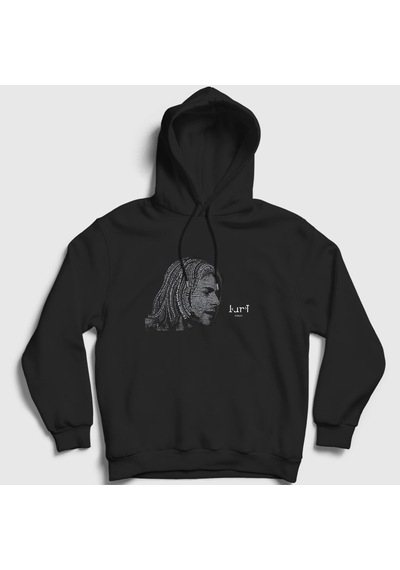 Presmono Unisex Words Nirvana Kurt Cobain Kapüşonlu Sweatshirt Siyah
