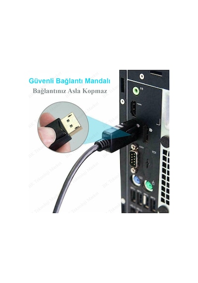 Yüksek Kalite Displayport To Dvi 24+1 Kablo - 1.8 Metre
