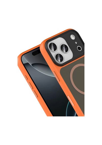 Joko Apple iPhone Uyumlu  17 Pro Uyumlu Megane Magsafe Kapak - Turuncu
