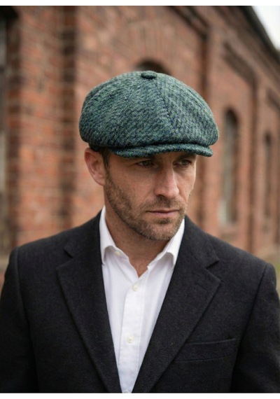 Emybox Erkek Kaşe 8 Köşe Kasket Şapka Klasik Retro- Peaky Blinders Tarzı Lastikli Standart Beden H