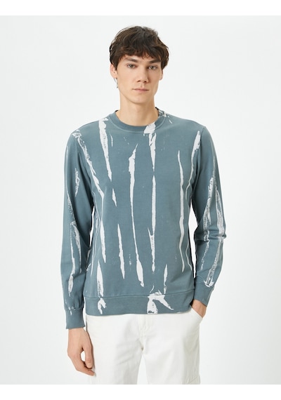 Koton Soyut Baskılı Sweatshirt Bisiklet Yaka Uzun Kollu Gri Desenli 4sam70141mk Gri Koton Soyut Baskılı Sweatshirt Bisiklet Yaka Uzun Kollu Gri Desenli 4sam70141mk Gri