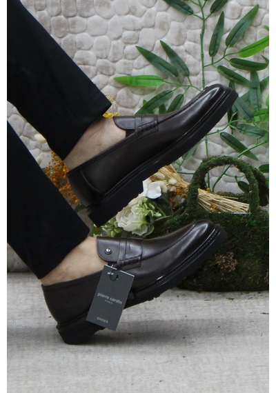 Pierre Cardin 241075 Kahve Hakiki Deri Erkek Loafer Erkek Ayakkabı Kahve
