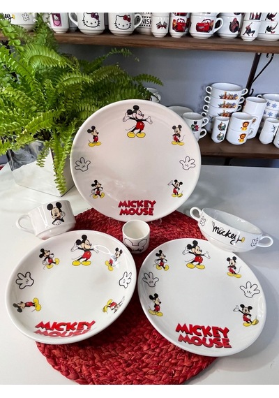 6 Parça Mickey Mouse Model Çocuk Bebek Yemek Takımı Beslenme Seti Çok Renkli