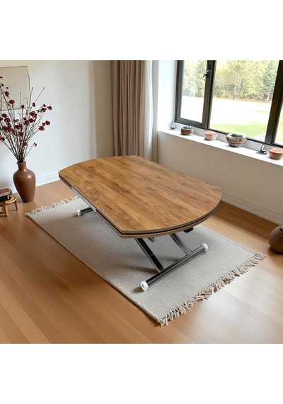 Oval Yan Baştan Açılır Akıllı Masa Üst Tabla Mdf Yüksekliği Ayarlanabilir Pratik Krom Kaplama Ceviz Oval Yan Baştan Açılır Akıllı Masa Üst Tabla Mdf Yüksekliği Ayarlanabilir Pratik Krom Kaplama Ceviz