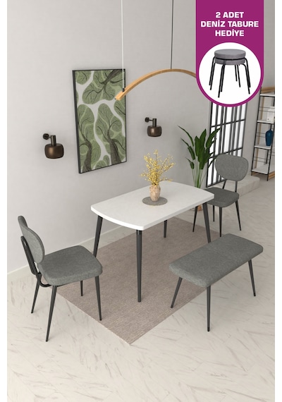 Vilinze Deniz Sandalye Dino Bank Argos Ahşap Mdf Sabit Mutfak Masası Takımı - 70x120 Cm Sigma Gri Vilinze Deniz Sandalye Dino Bank Argos Ahşap Mdf Sabit Mutfak Masası Takımı - 70x120 Cm Sigma Gri