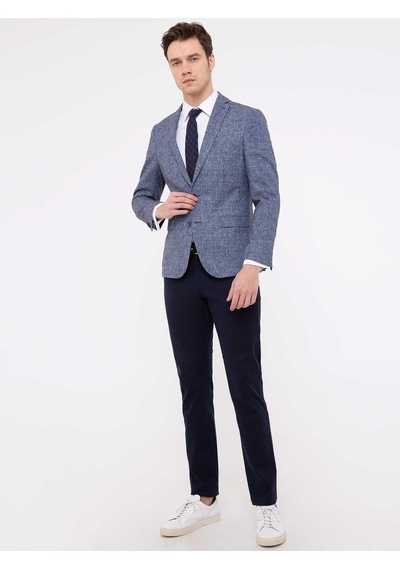 Cacharel Lacivert Slim Fit Kanvas Pantolon