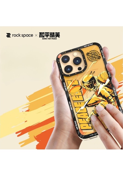 Rock Space Apple Uyumlu iPhone 13 Pro Max Kılıf Peace Elite Serisi - Sarı Pubg Temalı Sari