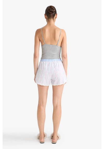 Defacto Regular Fit Gofre Dokulu Çizgili Şort Pijama Altı-fall İn Love F8932ax25hsbe551 Mavi